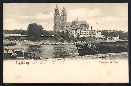 AK Magdeburg, Elbansicht mit Dom