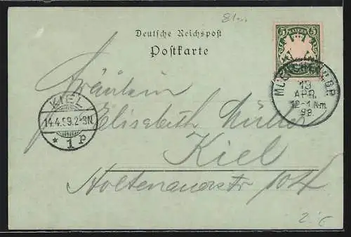 Mondschein-AK München, Marienplatz
