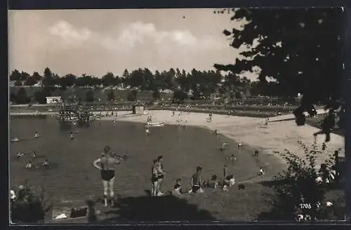 AK Neufeld a. d. L., Blick zum Strandbad