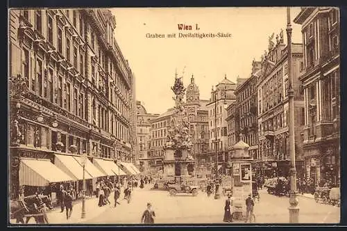 AK Wien, Graben, Partie mit Dreifaltigkeitssäule