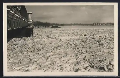 AK Wien, Eisfläche, Eisstauung 1929