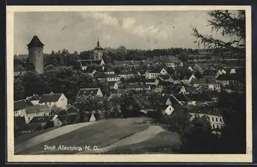 AK Allentsteig /N. D., Ortsansicht von einer Anhöhe aus