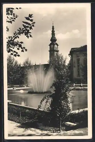 AK Klagenfurt, Schubert Park, Hochstrahlbrunnen