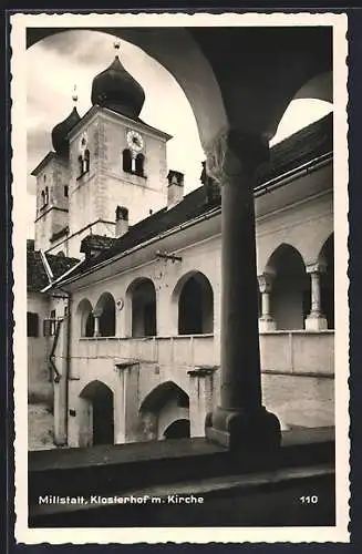 AK Millstatt, Klosterhof mit Kirche