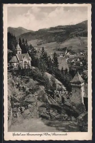 AK Spital am Semmering, Gesamtansicht von einen Berg aus