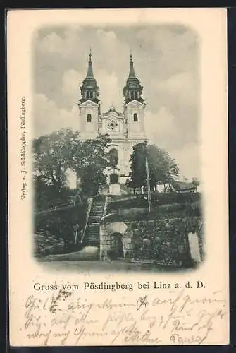 AK Linz a. d. D., Kirche auf dem Pöstlingberg