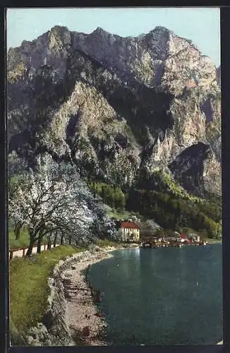 AK Gmunden /Salzkammergut, Gasthof Hois`n am Fusse des Traunstein