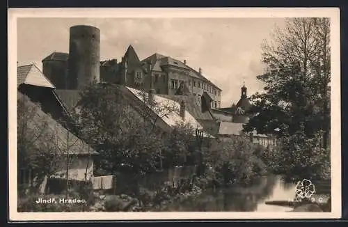 AK Jindrichuv Hradec, Blick zum Schloss