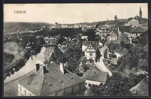 AK Tàbor, Stadtansicht aus der Vogelschau