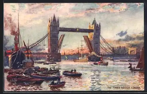 Künstler-AK Raphael Tuck & Sons Nr. 7845: London, The Tower Bridge