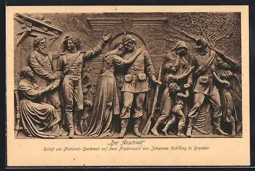 AK Niederwald, Relief Der Abschied am Nationaldenkmal