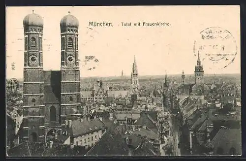 AK München, Totalansicht mit Frauenkirche