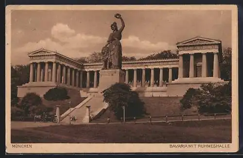 AK München, Bavaria mit Ruhmeshalle