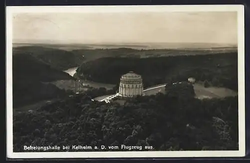 AK Kelheim a. D., Befreiungshalle vom Flugzeug aus