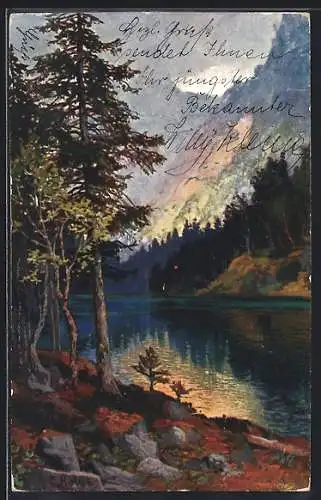 Künstler-AK Brüder Kohn (B.K.W.I) Nr.835-6: Landschaftsbild am See