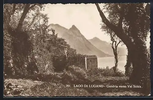 AK Gandria /Lago di Lugano, Panorama verso Val Solda