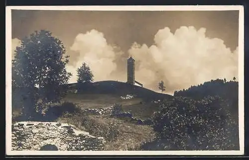 AK Prato /Tessin, Panorama mit Turm