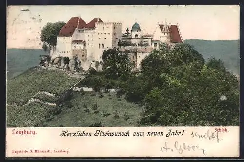 AK Lenzburg, Blick auf das Schloss