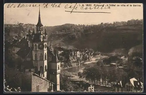 AK Fribourg, L`Hôtel de ville et la Sarine