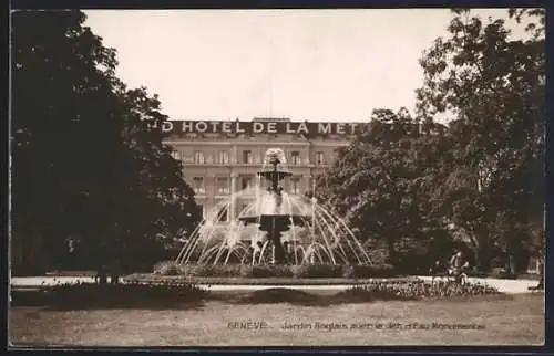 AK Genève, Jardin Anglais avec le Jet d`Eau Monumental