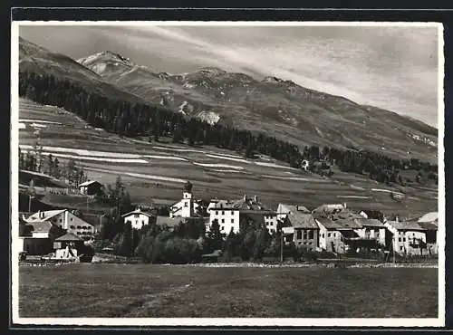 AK Madulain /Engadin, Teilansicht mit Bergen