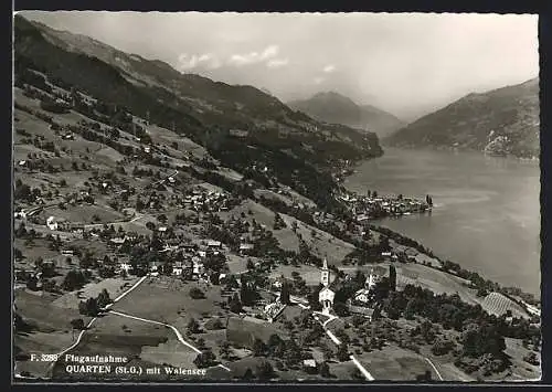 AK Quarten /St. G., Teilansicht mit Walensee, Fliegeraufnahme