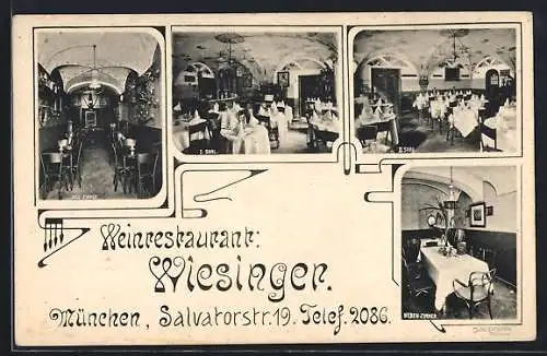 AK München, Weinrestaurant Wiesinger, Salvatorstrasse 19