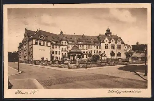 AK Plauen i. V., Realgymnasium im Sonnenschein