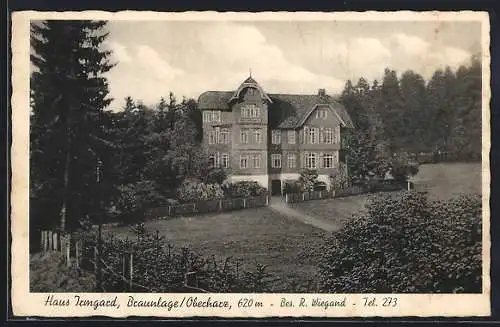 AK Braunlage /Oberharz, Hotel Haus Irmgard von R. Wiegand