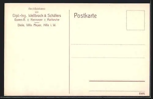 AK Hille i. W., Villa Meyer, Diele, Architekturbüro Wellbrock & Schäfers
