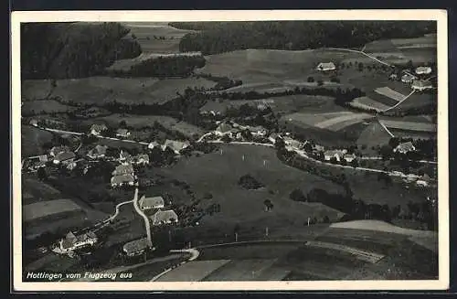 AK Hottingen, Fliegeraufnahme der Ortschaft