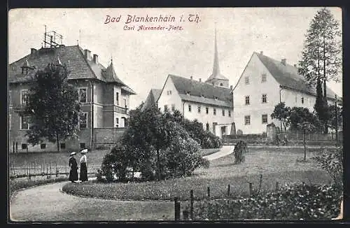 AK Bad Blankenhain i. Th., Frauen am Carl Alexander-Platz