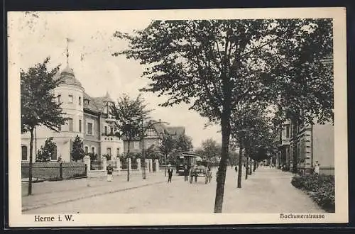 AK Herne i. W., Strassenbahn in der Bochumerstrasse