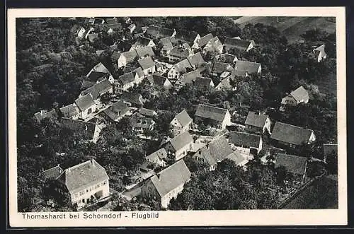 AK Thomashardt bei Schorndorf, Ortsansicht vom Flugzeug aus