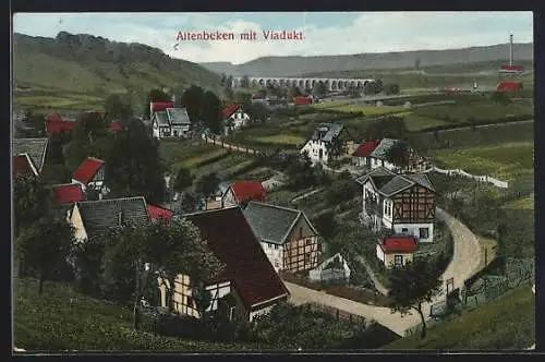 AK Altenbeken, Ortsansicht mit Viadukt