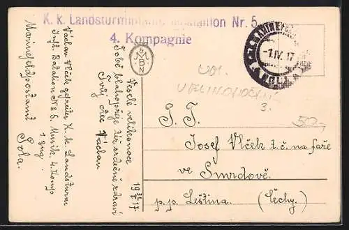 AK Hahn mit Henne und Küken