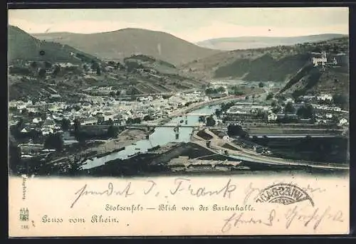 AK Koblenz, Stolzenfels, Blick von der Gartenhalle