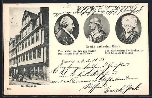 AK Alt-Frankfurt, Goethehaus, Goethe und seine Eltern