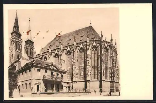 AK Nürnberg, Rückseite der Sebalduskirche