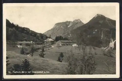 AK Hocheck bei Oberaudorf, Blick auf das Gasthaus