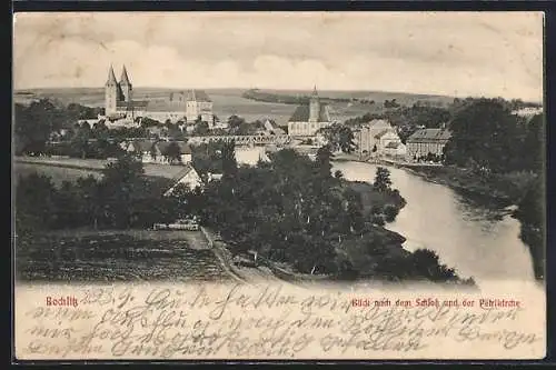 AK Rochlitz, Blick auf das Schloss und die Petrikirche