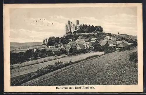 AK Bornhagen i. Th., Blick auf die Burgruine Hanstein