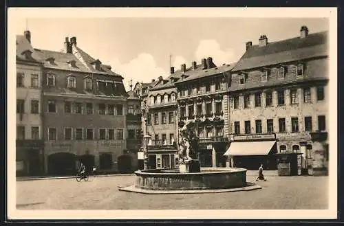 AK Gera /Thür., Markt mit Simsonbrunnen