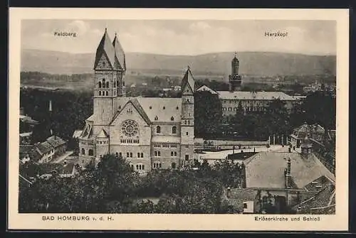 AK Bad Homburg v. d. H., Erlöserkirche und Schloss