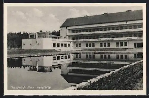 AK Harzgerode /Harz, Heilstätte mit Schwimmbecken