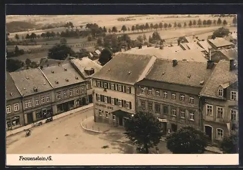 AK Frauenstein /E., Teilansicht vom Ortskern, Gasthaus Goldner Löwe