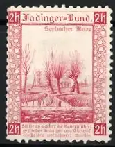 Reklamemarke Serbacher Moos, Fadinger-Bund, Landschaft mit Bäumen