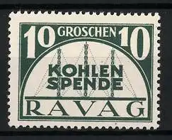 Reklamemarke Kohlen Spende, RAVAG-Symbol