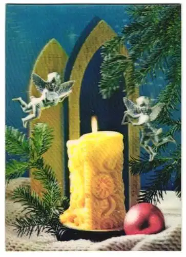 3D-AK Cherubs and Candle, Engelchen und Kerze