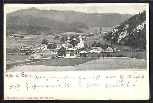 AK Rohr im Gebirge, Gesamtansicht von einer Anhöhe aus